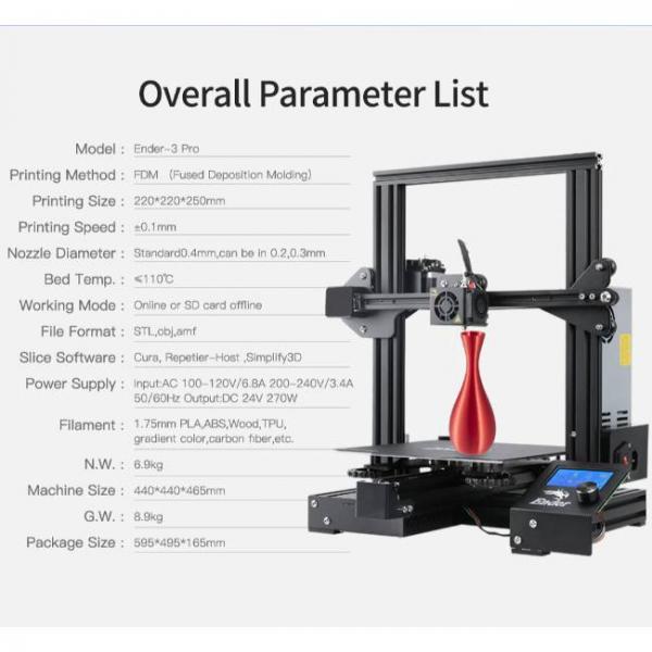 Impresora 3d creality rápida y de alta precisión con múltiples parámetros