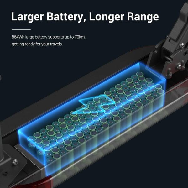 patinete eléctrico plegable con batería de gran capacidad