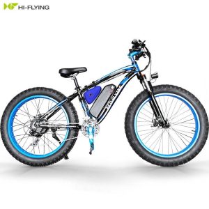 bicicleta eléctrica asequible en color azul