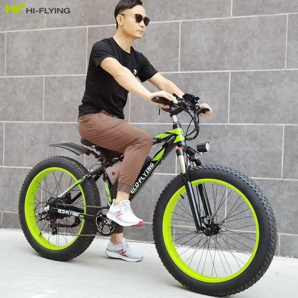 bicicleta eléctrica asequible en color verde que es fácil de manejar