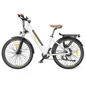 bicicleta electrica barata en color blanco