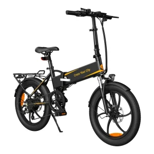 Bicicleta electrica plegable barata sin acelerador en color negro