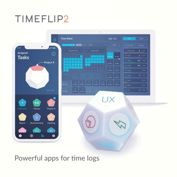 timeflip2 rastreador de tiempo interactivo conectado con una aplicación