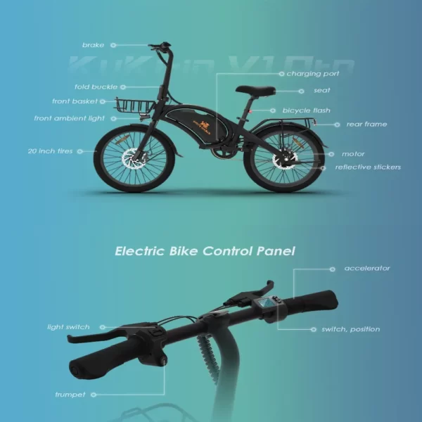 Bicicleta eléctrica con manillar cómodo.