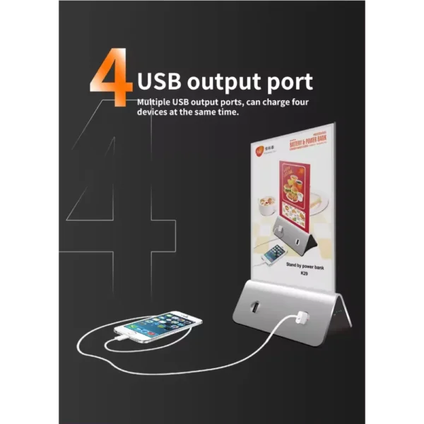 portamenús con cuatro puertos USB