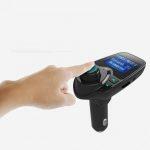 Gakaki Transmisor y Receptor de Coche Free Hand con Cargador dual USB y Reproductor de MP3