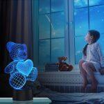Oso de Peluche - Lámpara holográfica con iluminación óptica 3D