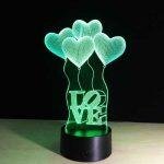 Corazones y Globos - Lámpara holográfica con iluminación óptica 3D - Imagen 4