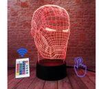 Iron Man - Lampada olografica con illuminazione ottica 3D