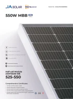 Ja Solar Solar Panel Solar 550 Watt JAM72D30 MB Marco Negro Bifacial - Imagen 2