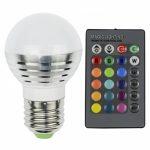 Oobest E27 (3W) RGB Lámpara de Música Inteligente con control remoto de 24 teclas - Imagen 4