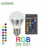 Oobest E27 (3W) RGB Lámpara de Música Inteligente con control remoto de 24 teclas