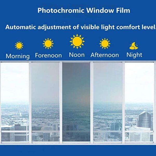 Película Fotocromática para Ventanas con Ajuste de Luz Automático y Protección UV