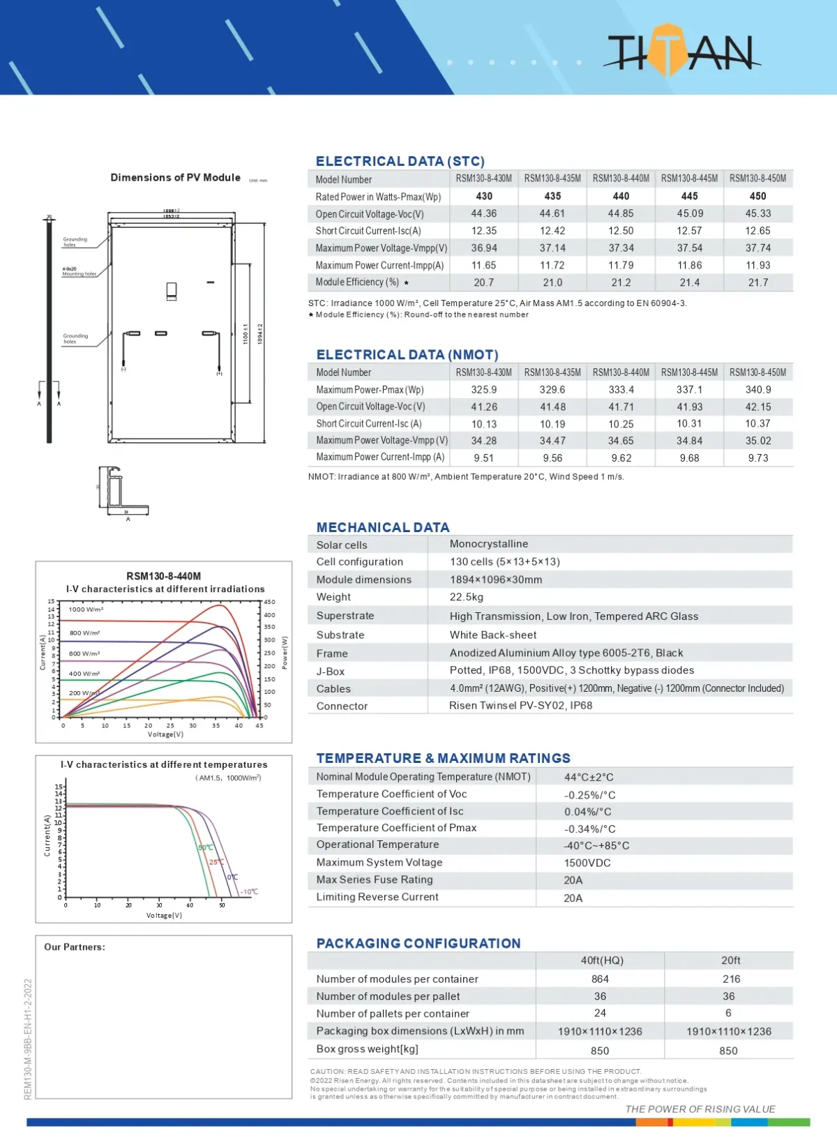 Risen Panel Solar RSM130-8-440M 440 Watt Marco Negro - Imagen 3
