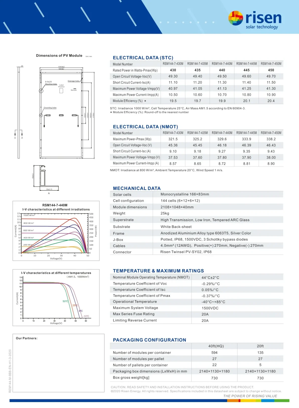 Risen Panel Solar 450 Watt RSM144-7-450M Monocristalino - Imagen 4