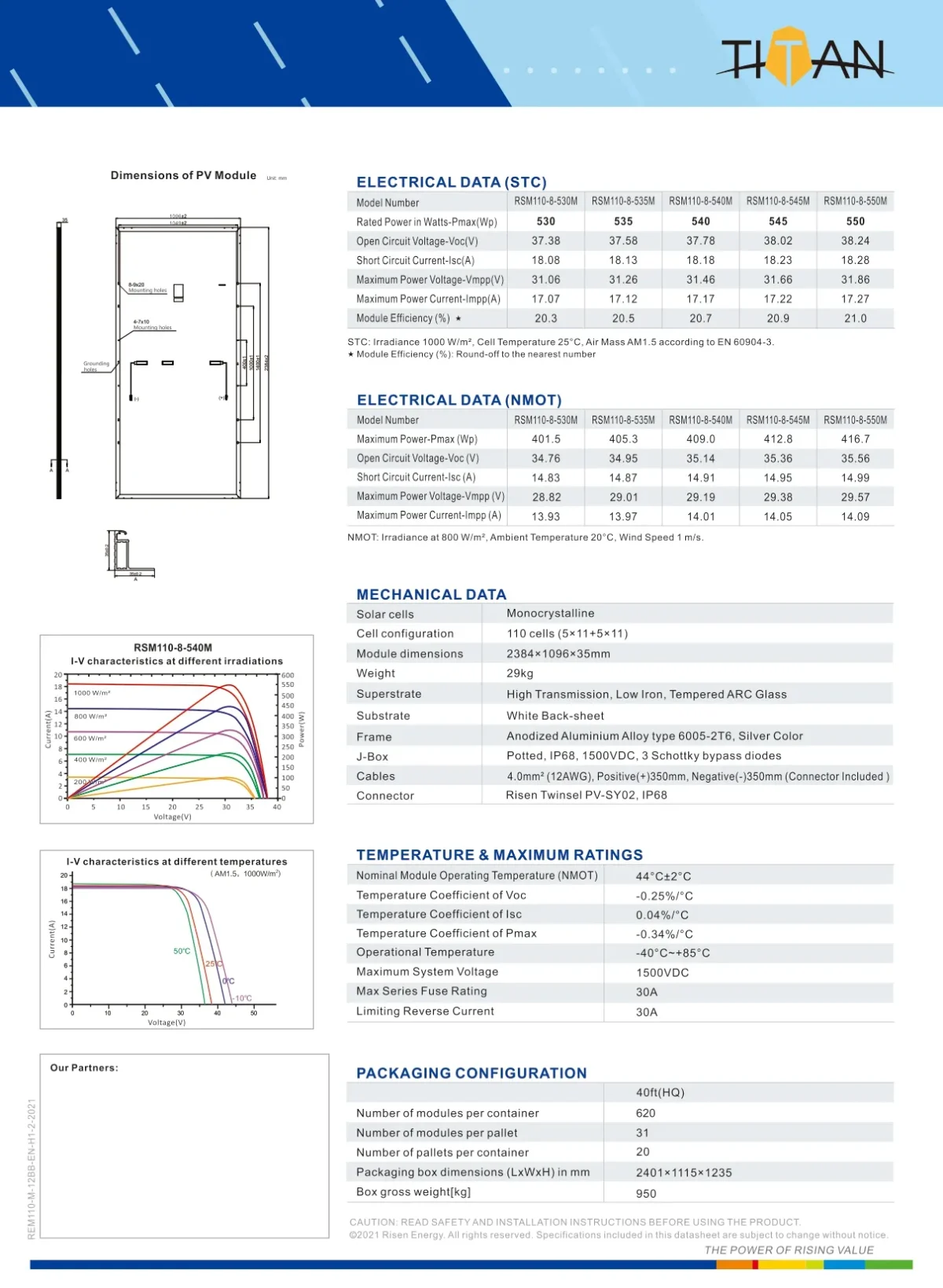 Risen Panel Solar 545 Watt RSM110-8-545M Monocristalino - Imagen 4
