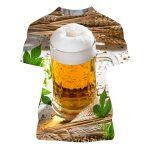 Camiseta Casual Estampada en 3D para Hombre (cerveza, hamburguesa, águila) - Imagen 9
