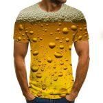 Camiseta Casual Estampada en 3D para Hombre (cerveza, hamburguesa, águila) - Imagen 3