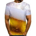 Camiseta Casual Estampada en 3D para Hombre (cerveza, hamburguesa, águila) - Imagen 10