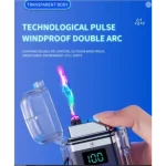 Encendedor de Plasma de Doble Arco Transparente (Resistente al Viento y al Agua) - Imagen 2