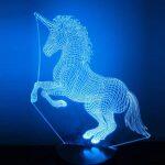 Unicornio - Lampada olografica con illuminazione ottica 3D