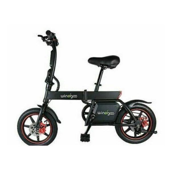 Bicicleta eléctrica negra plegable fácil