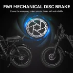 Z8 Bicicleta de Nieve Eléctrica con Neumáticos Anchos y Motor de 500 Vatios - Imagen 7