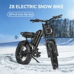 Z8 Bicicleta de Nieve Eléctrica con Neumáticos Anchos y Motor de 500 Vatios - Imagen 5