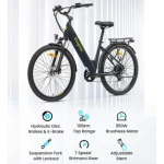 bicicleta eléctrica con horquilla de suspensión